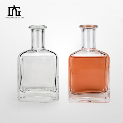 Personalização Forma Quadrada Garrafa de vidro de rum 350ml com garrafa de vidro de cortiça Forma Quadrada