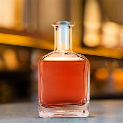 Personalização Forma Quadrada Garrafa de vidro de rum 350ml com garrafa de vidro de cortiça Forma Quadrada