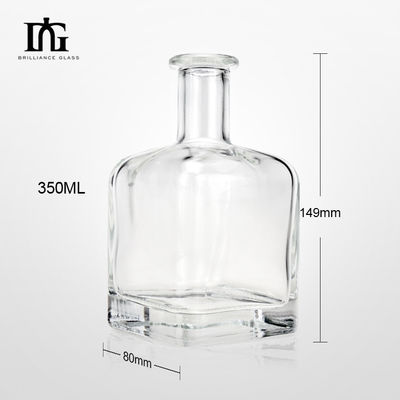 Personalização Forma Quadrada Garrafa de vidro de rum 350ml com garrafa de vidro de cortiça Forma Quadrada