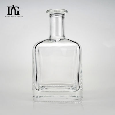 Personalização Forma Quadrada Garrafa de vidro de rum 350ml com garrafa de vidro de cortiça Forma Quadrada