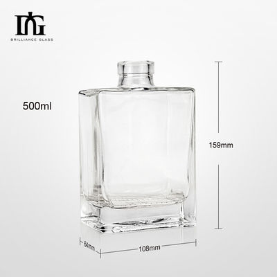 500 ml de garrafa de vidro transparente para licores e bebidas