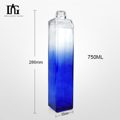330ml/500ml/700ml/750ml Botão de vidro transparente quadrado de capacidade para bebidas carbonatadas