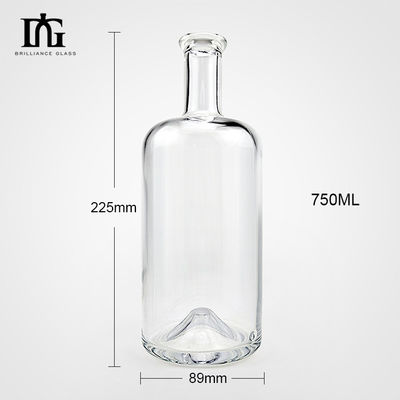 Garrafa de vidro com tampa de rolha de cortiça Design único do fundo do vulcão 500ml/700ml/750ml Capacidade