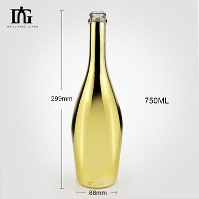 700ml 750ml Bebidas Industriais garrafa de vidro electroplated com customização de cortiça