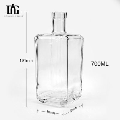Material do corpo Vidro 500 ml 750 ml Forma quadrada Garrafa de vinho vazio para uísque Vodka Rum