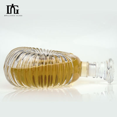 Colar de vidro 500 ml Brandy Vinho Gin Rum Whiskey Garrafa de álcool com rolha e tampa de parafuso