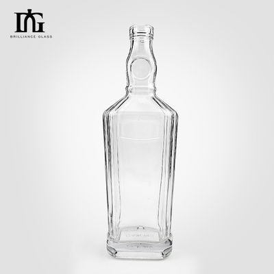 Garrafa Superior de Whiskey de 700 ml feita de vidro extra de pedra com impressão de decal gravado