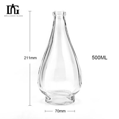Garrafa de vinho de vidro 750 ml com Pirâmide de luxo de cristal e selo de cortiça