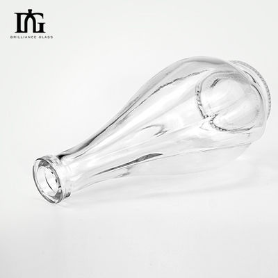 Garrafa de vinho de vidro 750 ml com Pirâmide de luxo de cristal e selo de cortiça