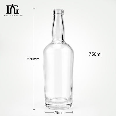 Collar de vidro 500ml 700ml 750ml Whiskey Brandy garrafa vazia com rolha e tampa de parafuso