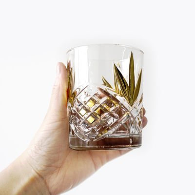 500 ml 17 oz clássico de forma irregular borda de vidro de ouro licor decantador para vinho Bourbon Tequila