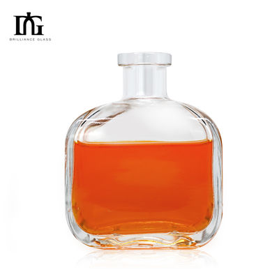 OEM/ODM Aceitável 700ml 750ml Oval em forma de garrafa de vidro de licor para licores e bebidas