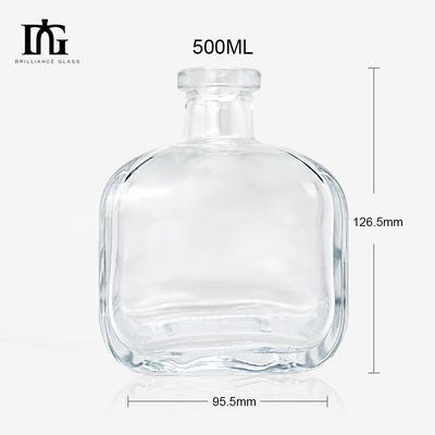 OEM/ODM Aceitável 700ml 750ml Oval em forma de garrafa de vidro de licor para licores e bebidas