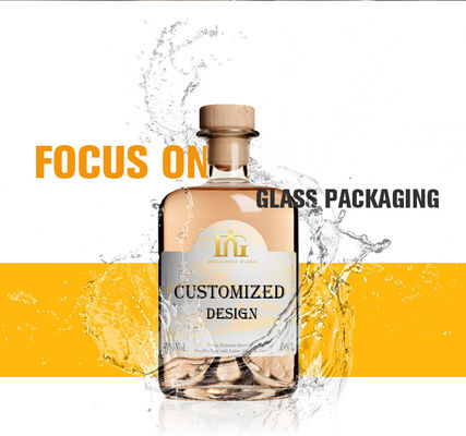 Tipo de vedação da garrafa de vinho de vidro de 750 ml personalizada Capacidade de 250 ml/500 ml/700 ml