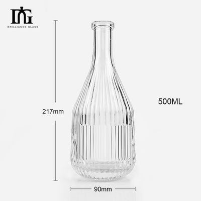 Garrafa de vidro de 450 ml/700 ml/750 ml gravada para apresentação comercial de bebidas alcoólicas em clara