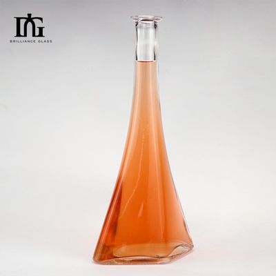 50cl OEM/ODM Super Flint Jersey garrafa de vidro transparente de licor com rolha e tampa de parafuso