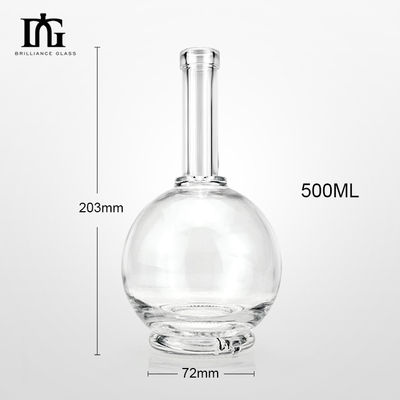 Material de vidro de colar 500ml garrafa de uísque de rum com impressão de tela personalizada e mais