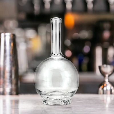 Material de vidro de colar 500ml garrafa de uísque de rum com impressão de tela personalizada e mais