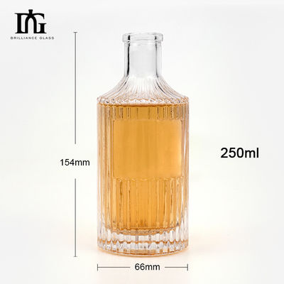 Garrafa de difusor de vidro de faixa transparente gravada de 250 ml para perfume e aromaterapia