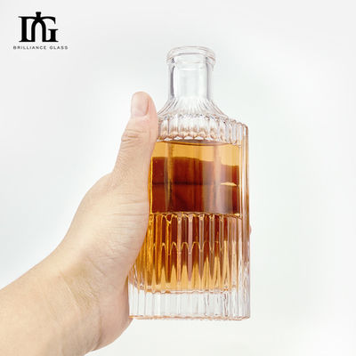 Garrafa de difusor de vidro de faixa transparente gravada de 250 ml para perfume e aromaterapia