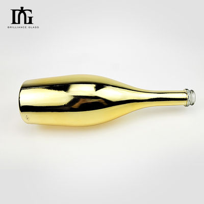 75 cl de ouro electroplated azul rosa espíritos vazios champagne garrafa de vidro com efeito metálico