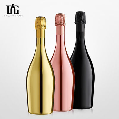 75 cl de ouro electroplated azul rosa espíritos vazios champagne garrafa de vidro com efeito metálico