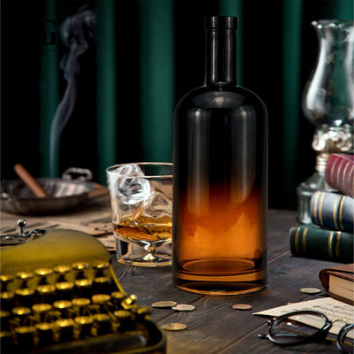 Garrafas de vidro de vinho preto de âmbar transparente 375 ml 500 ml 750 ml 700 ml Tipo de vedação CORK