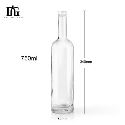 Serigrafia e estampagem a quente Garrafa de vinho de vidro para embalagens personalizadas