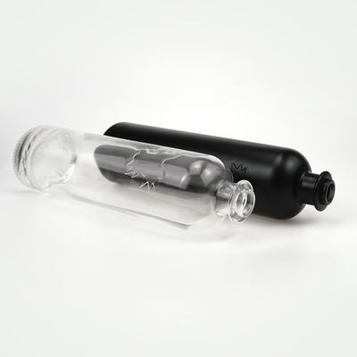 750 ml garrafa de vidro redonda clara com rolha de cortiça para Brandy Gin Rum Vodka Tequila Liquor