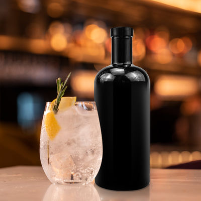 Tequila Desenho Único 700ml 1000ml Matte Black Olive Oil Garrafas de vidro com rolha