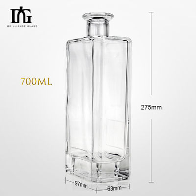 Serigrafia e estampagem a quente Garrafa de vidro para Brandy Rum Vodka 500ml/700ml/750ml