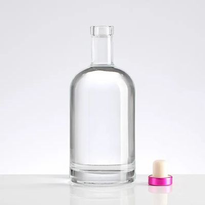 Tipo de vedação CORK 100ml 200ml 375ml 500ml 750ml Matte Black White Glass Flask para Gin