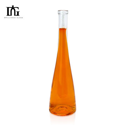 Garrafas Directas de 500 ml de vidro transparente e vazio para bebidas alcoólicas com rolha e tampa de parafuso