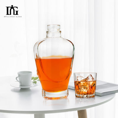 Mini Botella de Vidro de Vodka Botella de uísque transparente com tampa Base de trabalho pesado OEM/ODM aceito