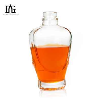 Mini Botella de Vidro de Vodka Botella de uísque transparente com tampa Base de trabalho pesado OEM/ODM aceito