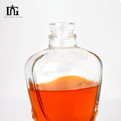 Mini Botella de Vidro de Vodka Botella de uísque transparente com tampa Base de trabalho pesado OEM/ODM aceito