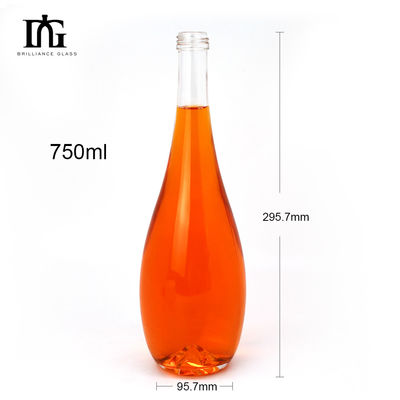 Collar de vidro 750 ml embalagem vazia garrafa de vinho para personalização Vodka suco Whiskey cerveja