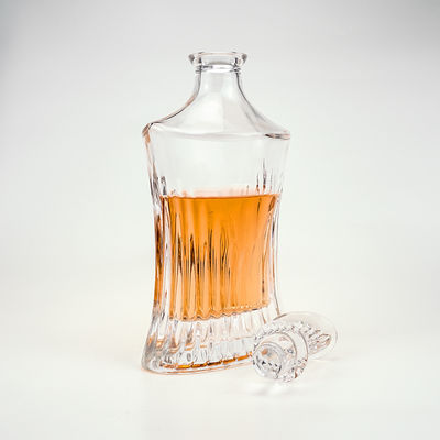 Impressão por serigrafia Estampagem a quente 750 ml Decantador de vidro transparente para licores e bebidas