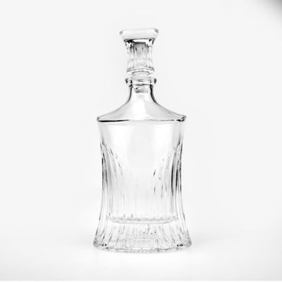 Impressão por serigrafia Estampagem a quente 750 ml Decantador de vidro transparente para licores e bebidas