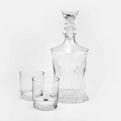 Impressão por serigrafia Estampagem a quente 750 ml Decantador de vidro transparente para licores e bebidas