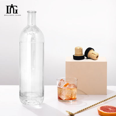 700 ml Vinho Gin Rum Vodka 750 ml Whisky Garrafa de vidro com manuseio de superfície de carimbo quente