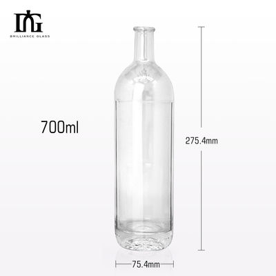 700 ml Vinho Gin Rum Vodka 750 ml Whisky Garrafa de vidro com manuseio de superfície de carimbo quente