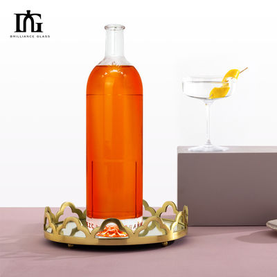 700 ml Vinho Gin Rum Vodka 750 ml Whisky Garrafa de vidro com manuseio de superfície de carimbo quente