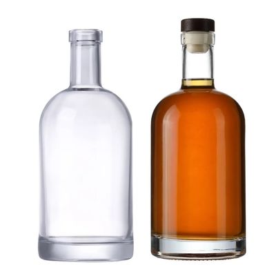 Colar de vidro 500ml 700ml 750ml garrafa de licor Nordic vazio transparente para vodka Oslo