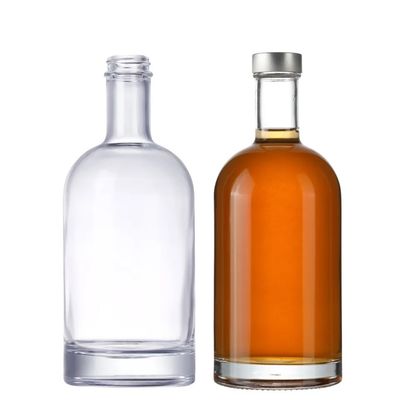 Colar de vidro 500ml 700ml 750ml garrafa de licor Nordic vazio transparente para vodka Oslo