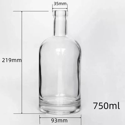 Colar de vidro 500ml 700ml 750ml garrafa de licor Nordic vazio transparente para vodka Oslo
