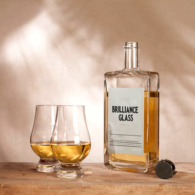 750 ml garrafa de vidro de gin de rum claro para vodka matéria-prima da bebida industrial vidro