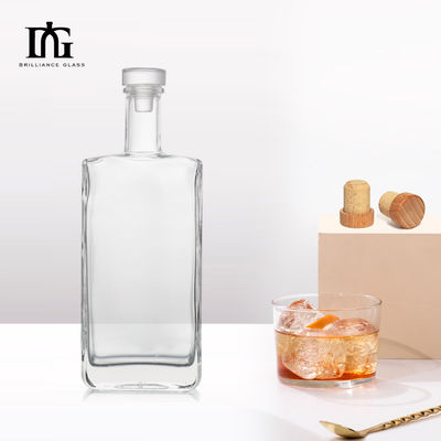 750 ml garrafa de vidro de gin de rum claro para vodka matéria-prima da bebida industrial vidro