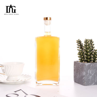 750 ml garrafa de vidro de gin de rum claro para vodka matéria-prima da bebida industrial vidro