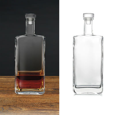 750 ml garrafa de vidro de gin de rum claro para vodka matéria-prima da bebida industrial vidro